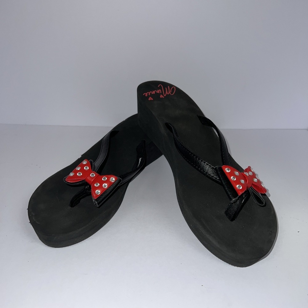 Disney Parks Minnie Mouse Wedge Sandals Women's Size 10 - Picture 1 of 10